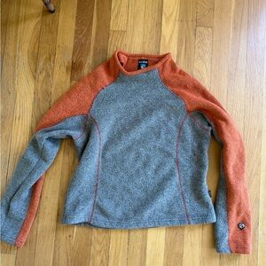 Kuhl Gray and Orange Women's Cowl Sweater